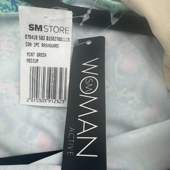 NWT SM Woman Active Rashguard Long Sleeve Mint Green Medium IPC Swimwear - Picture 5 of 5